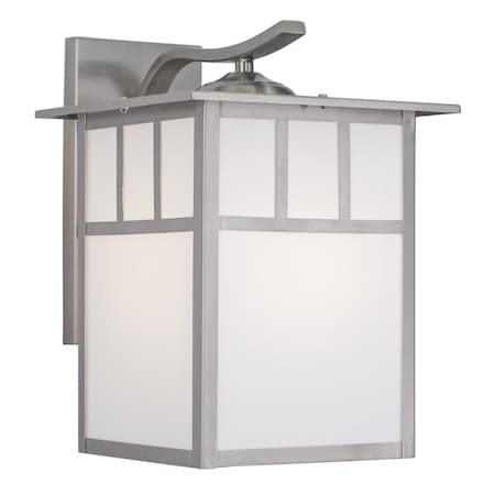 Vaxcel Mission Stainless Steel 1 Light Rectangle Outdoor Wall Lantern White Glass OW14693ST